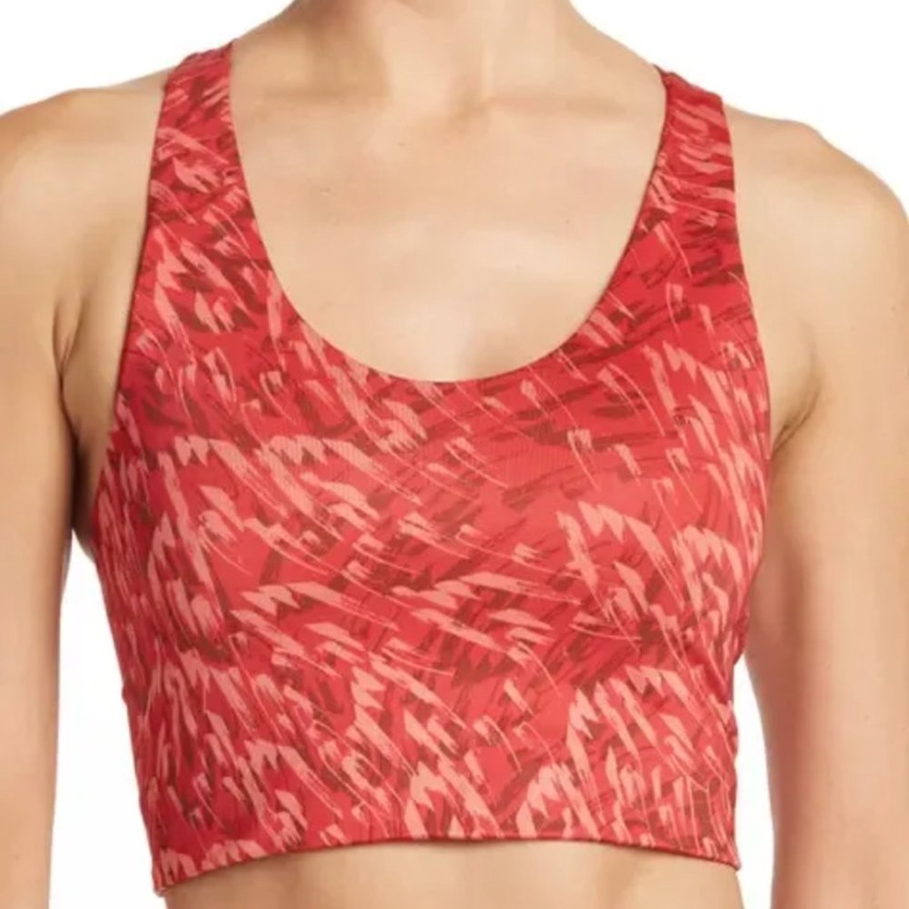 Z by Zella ~ Studio Lite Longline sports bra racerback red print